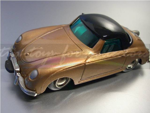SCHUCO LILLIPUT MICRO RACER PORSCHE 356 COPPER-GOLD/BLACK WIND UP