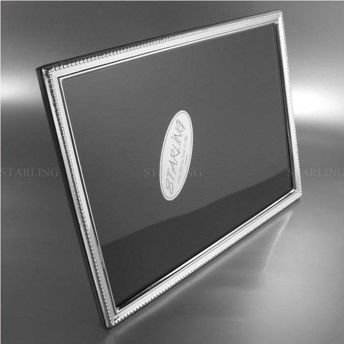 FOTORAHMEN 925 STERLING SILBER--VINTAGE PERLRAND 50 ER JAHRE--MAHAGONI HOLZRÜCKEN--13x18 – Bild 4