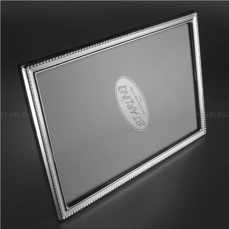FOTORAHMEN 925 STERLING SILBER--VINTAGE PERLRAND--50 ER JAHRE--MAHAGONI HOLZRÜCKEN--10x15 – Bild 5