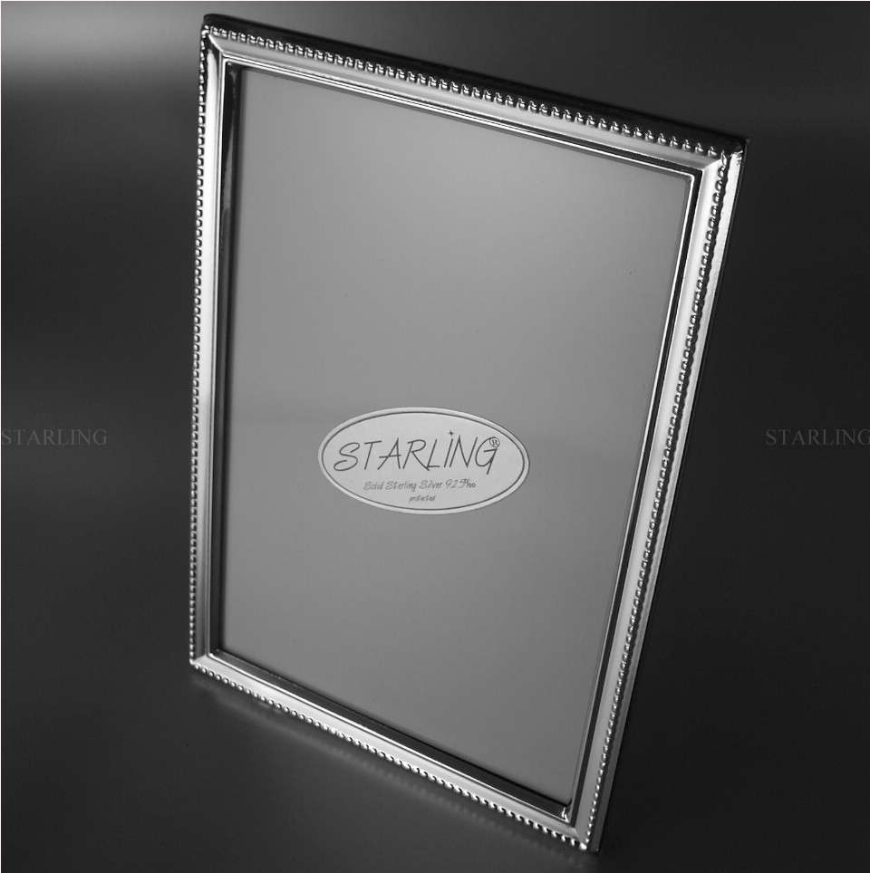 FOTORAHMEN 925 STERLING SILBER--VINTAGE PERLRAND--50 ER JAHRE--MAHAGONI HOLZRÜCKEN--10x15 – Bild 7