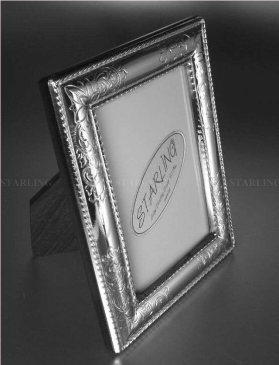 ROMANTISCHER FOTORAHMEN--925 STERLING SILBER--FLORENTINER GUILLOCHE--4 CARTOUCHEN--MAHAGONI BACK--6x9 – Bild 5