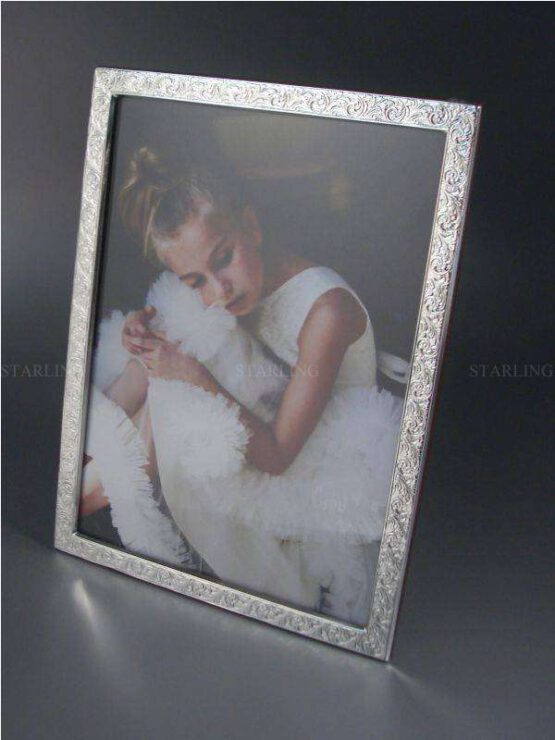 FOTORAHMEN 925 STERLING SILBER--KLASSISCH FEINE WIENER GRAVUR--MAHAGONI HOLZRÜCKEN--13x18 – Bild 2