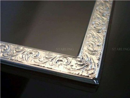 FOTORAHMEN 925 STERLING SILBER--KLASSISCH FEINE WIENER GRAVUR--MAHAGONI HOLZRÜCKEN--13x18 – Bild 4