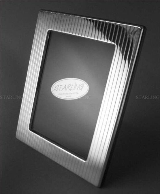 FOTORAHMEN MASSIVES 925 STERLING SILBER--KLASSISCHER ART DÉCO RAHMEN--HOLZRÜCKEN--9x13