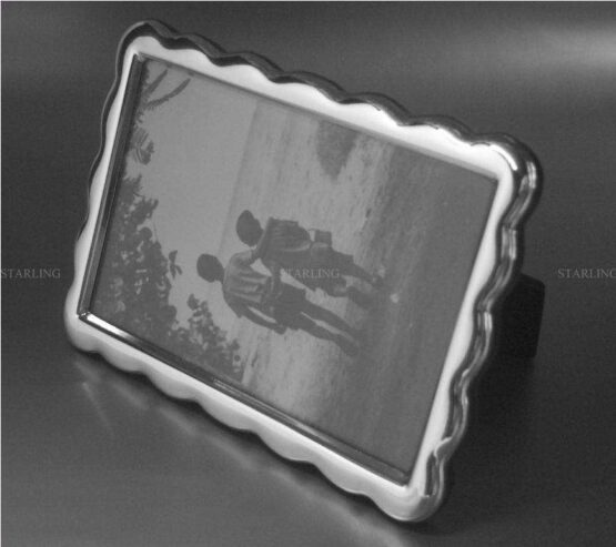FOTORAHMEN 925 STERLING SILBER--VINTAGE FINISH--WAVES--MAHAGONI HOLZRÜCKEN--10x15 – Bild 4