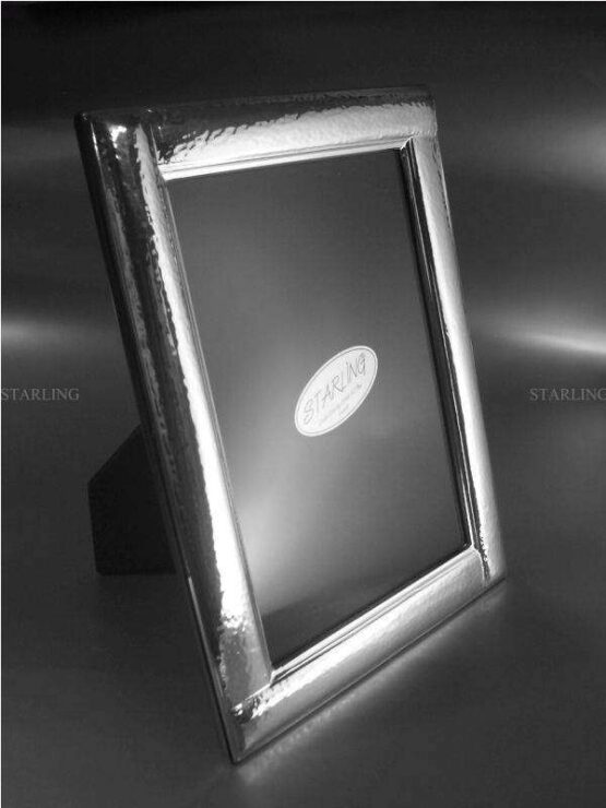 FOTORAHMEN 925 STERLING SILBER--ART DÉCO HAMMERSCHLAG--MAHAGONI HOLZRÜCKEN--13x18 – Bild 3