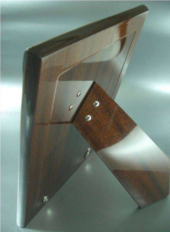 FOTORAHMEN 925 STERLING SILBER--ART DÉCO HAMMERSCHLAG--MAHAGONI HOLZRÜCKEN--13x18 – Bild 4